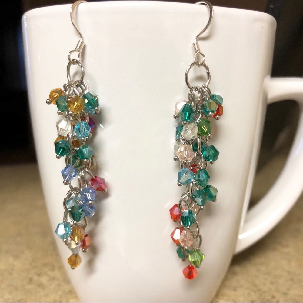 Handmade Multi-Colored Chandalier Earrings NWT